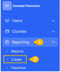 Reporting > Create